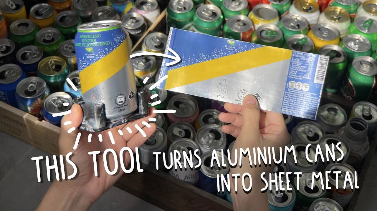 how to cut aluminum cans into sheets