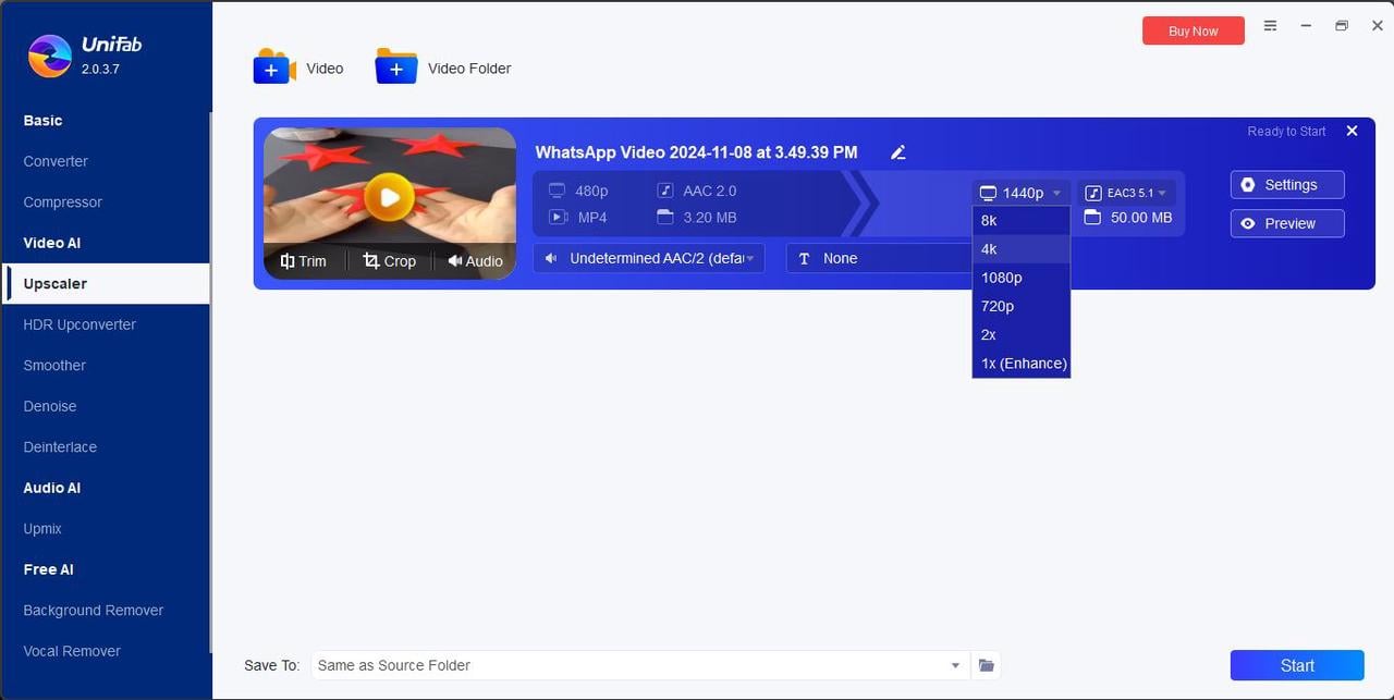 UniFab Interface