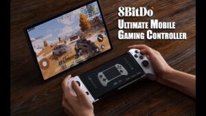 Close-up of the 8Bitdo Ultimate controller’s telescopic design for Android gaming
