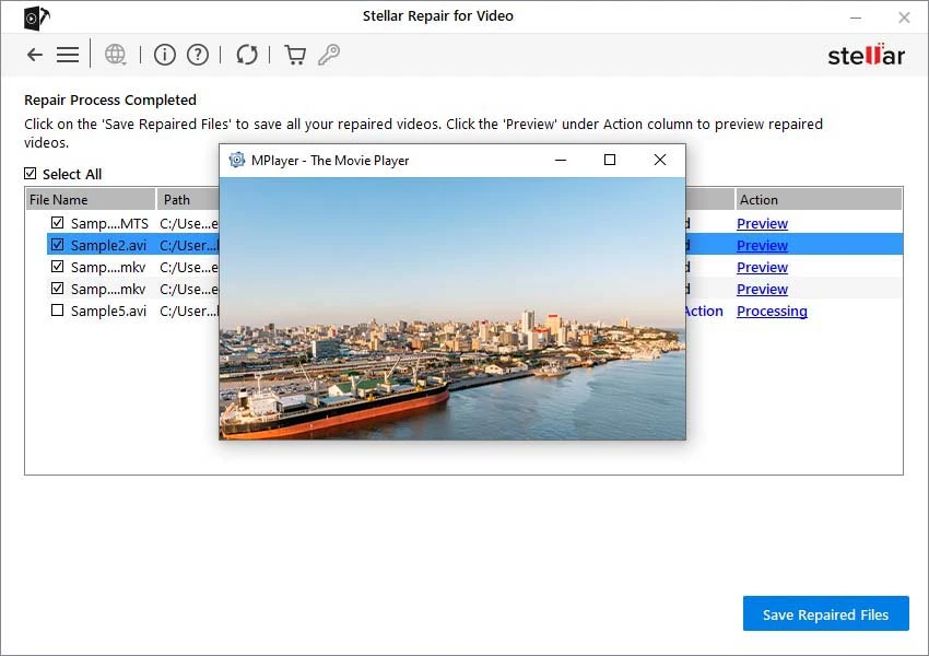 Stellar repair for Video