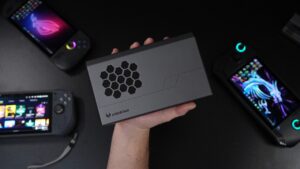 Auar XG 76 XTE external GPU dock for handheld gaming and mini PCs.