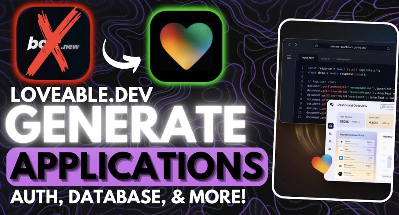 Loveable.dev platform for fast and efficient no-code app development.