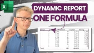 Dynamic loan repayment report created in Excel using modern functions