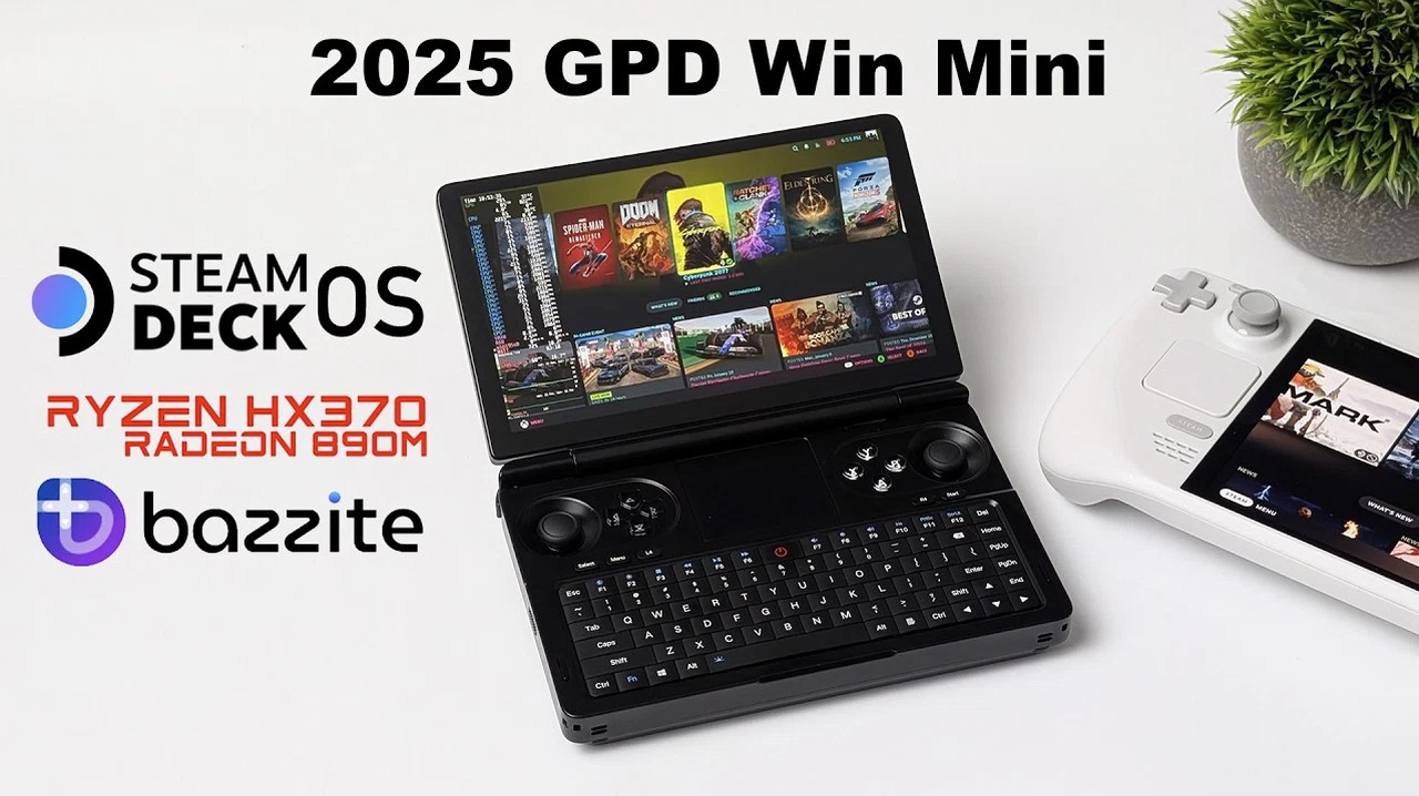GPD Win Mini handheld gaming and productivity device with built-in controls