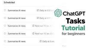 ChatGPT Scheduled Tasks interface showcasing automation features
