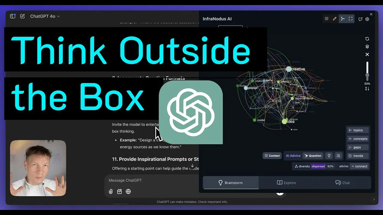 InfraNodus knowledge graph showcasing idea connections and gaps.