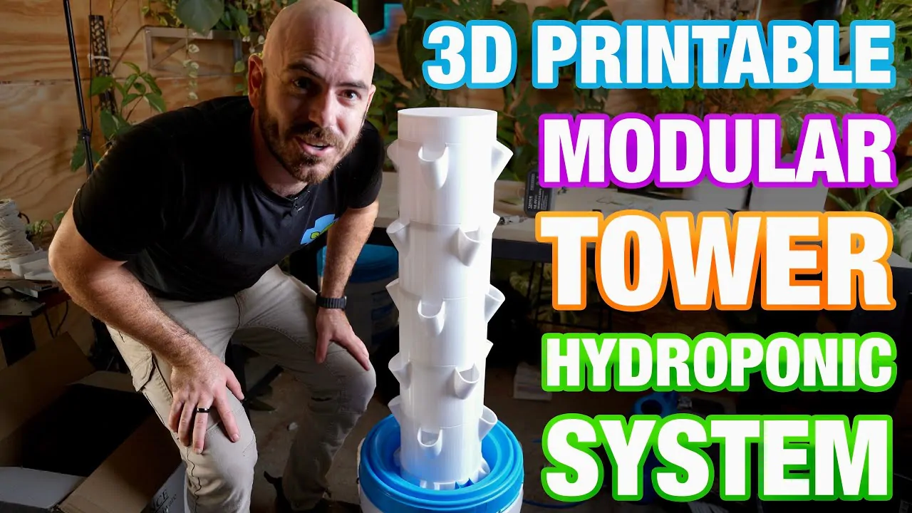 Modular hydroponic gardening setup with 3D printed components