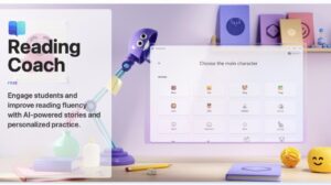 Microsoft Reading Coach dashboard showcasing personalized reading progress