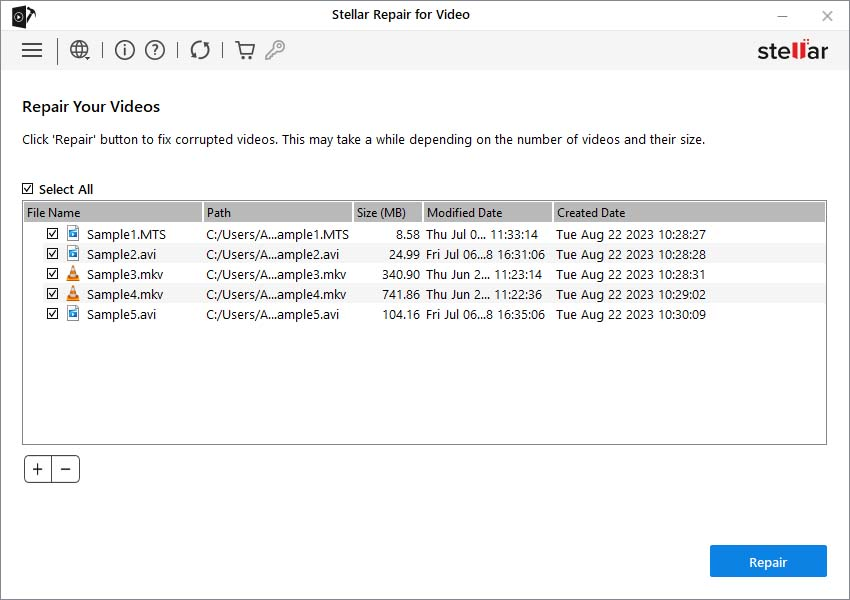 Stellar repair for Video