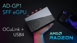 Compact AD-GP1 eGPU showcasing its portable design and high performance