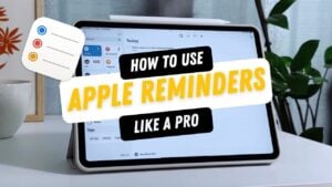 Apple Reminders app showing productivity features on iPhone