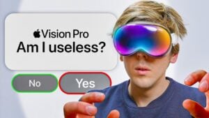 Close-up of Apple Vision Pro showcasing its micro-OLED display