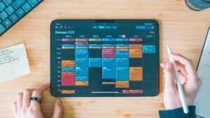 A well-organized calendar showcasing time-blocking strategies for productivity