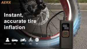 AERX A01 portable electric air pump with LED display and compact design