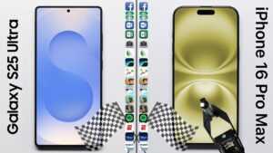 Galaxy S25 Ultra and iPhone 16 Pro Max speed test comparison results