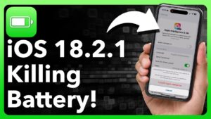 iPhone settings screen showing battery optimization options for iOS 18.2.1