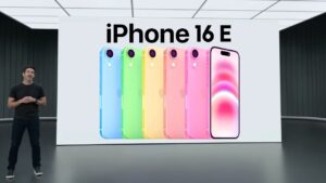 iPhone 16E showcasing its sleek design and matte finish