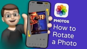 iPhone photo editing interface showing crop and rotate tools
