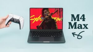 M4 Max MacBook Pro showcasing gaming performance with ray tracing