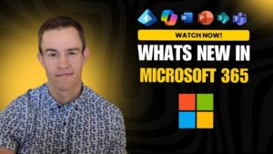 Overview of Microsoft 365 January 2024 updates featuring AI, security, and collaboration tools.