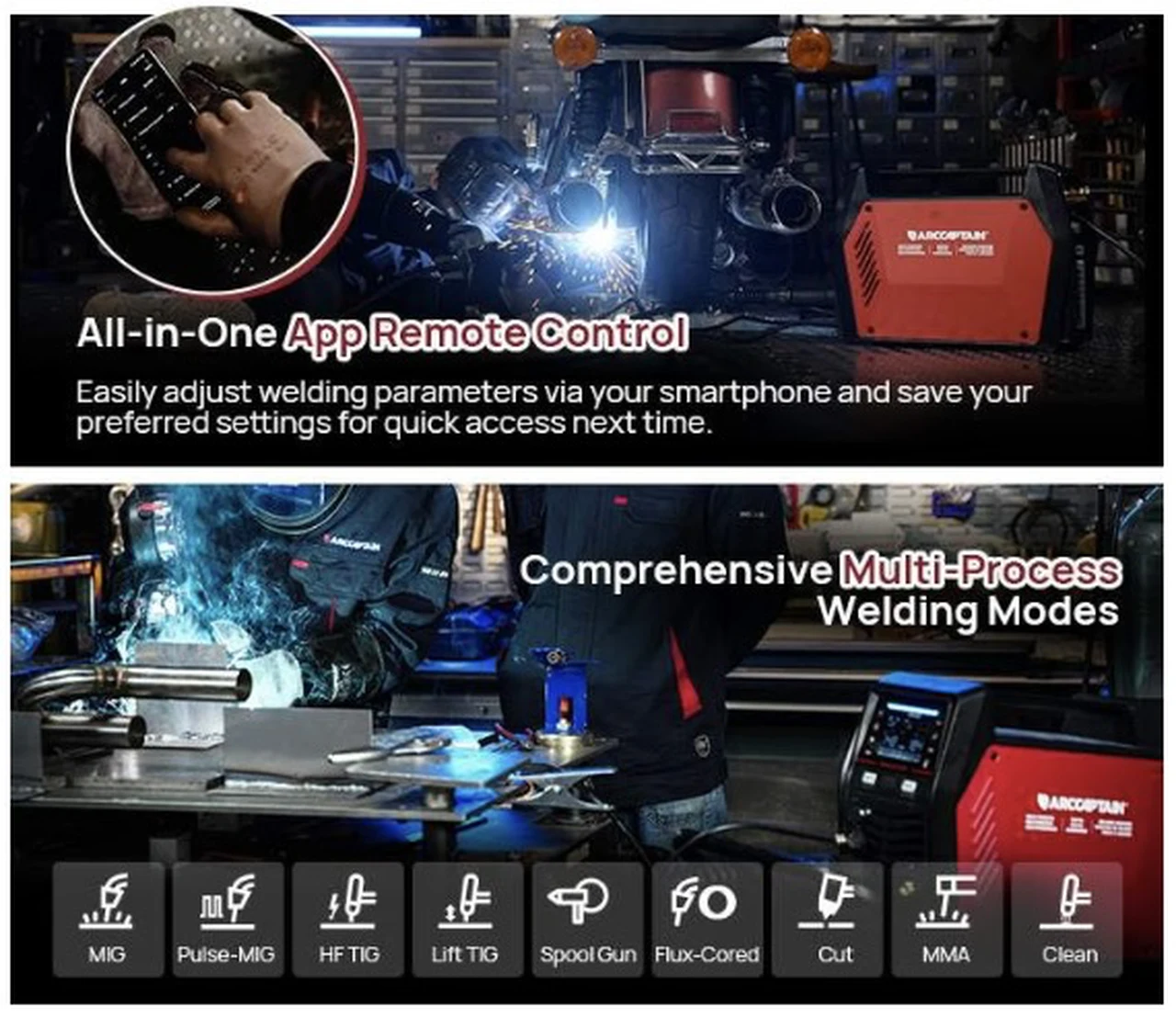 Multi-process welding and plasma cutting with the ARCCAPTAIN MIG 205MP