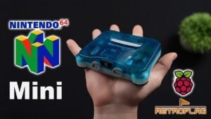Retroflag 64Pi case designed for Raspberry Pi 5 with Nintendo 64-inspired aesthetics
