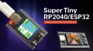 Compact RP2040/ESP32 development board with integrated display