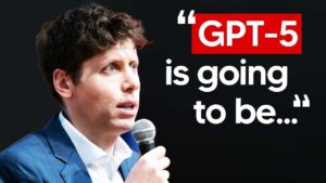 Sam Altman announcing GPT-5 and its revolutionary AI features