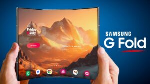 Samsung G-Fold trifold smartphone showcasing innovative design