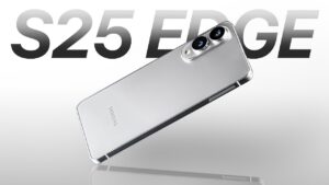 Ultra-thin Samsung Galaxy S25 Edge with premium metallic gray finish