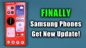 Samsung Galaxy smartphone showing One UI 6.1 update screen