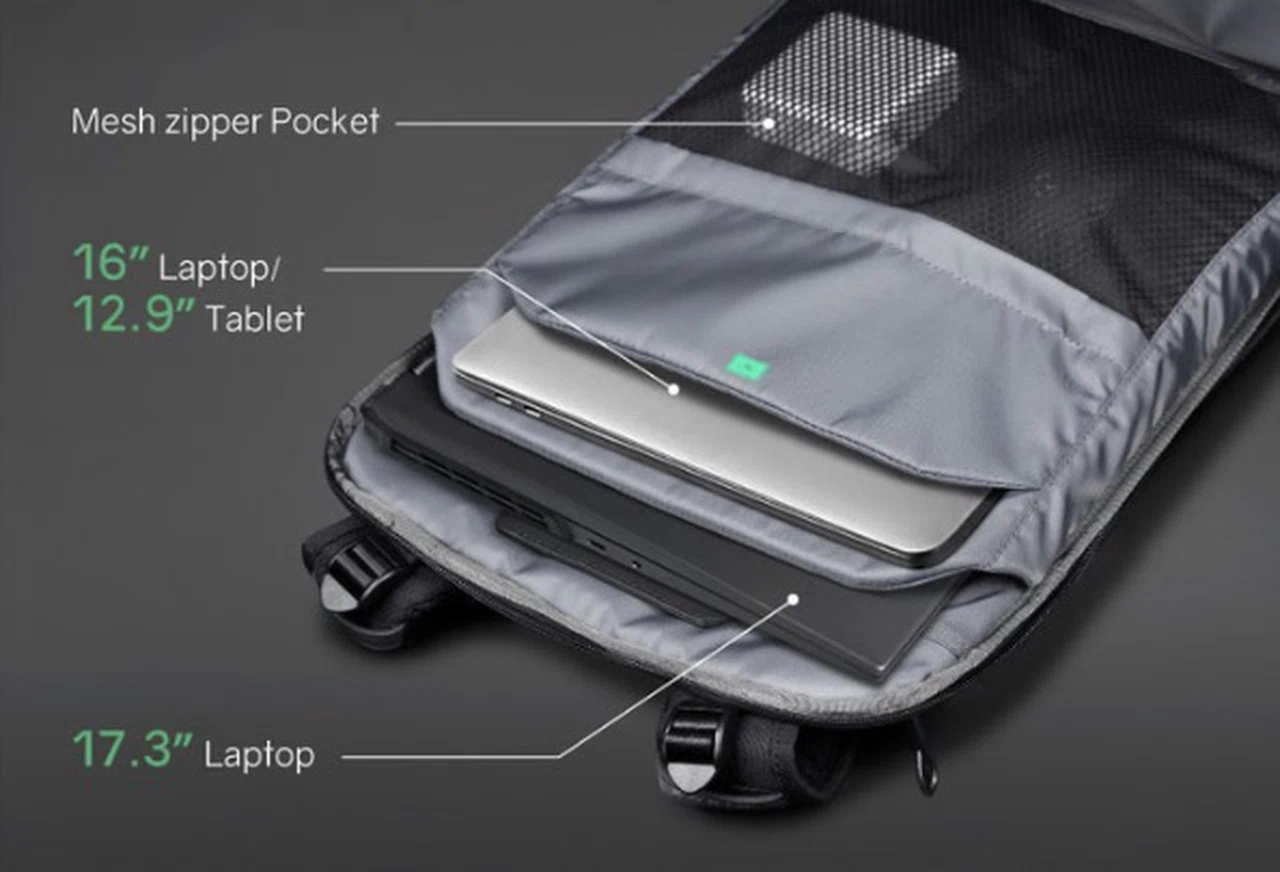 Modern backpack with dual compartments for organized storage