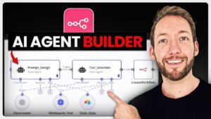 AI agent creation workflow in n8n with drag-and-drop tools