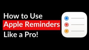 Apple Reminders interface showing organized task lists for productivity