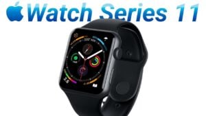 Close-up of the Apple Watch Series 11 with microLED display technology