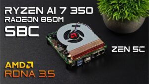 ASRock 4x4 AI 350 SBC showcasing AMD Ryzen AI 7 350 APU performance