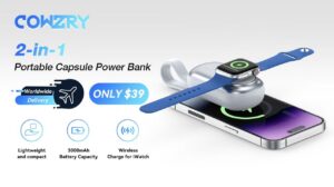 Eco-friendly portable charger with built-in Type-C cable