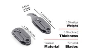 Compact titanium EDC knife lightweight and durable construction