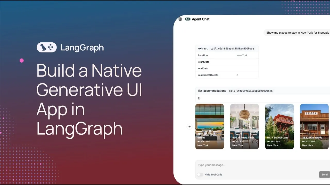 Dynamic UI development using LangGraph framework and React