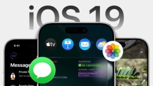 iOS 19's Vision OS-inspired design with rounded and glossy UI elements