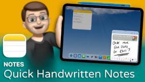 Handwriting notes on iPad using Quick Notes feature with stylus support