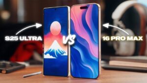 iPhone 16 Pro Max and Galaxy S25 Ultra display technology comparison