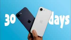 Minimalistic design of the iPhone 16e in black and white colors