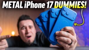 iPhone 17 dummy models showcasing sleek aluminum design and features