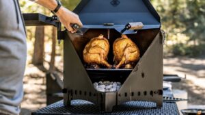 KivaKube multi-fuel outdoor cooking system with ConvertKits