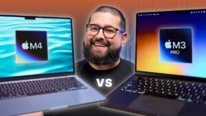 M4 MacBook Air and M3 Pro MacBook Pro side-by-side comparison