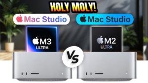 Mac Studio M3 Ultra vs. M2 Ultra side-by-side comparison image