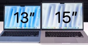 Comparison of the 13-inch and 15-inch MacBook Air M4 models side by side