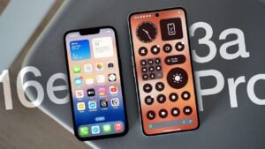 Comparison of Nothing Phone 3a Pro and iPhone 16e smartphones