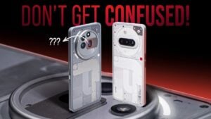 Side-by-side comparison of Nothing Phone 3A and 3A Pro smartphones.